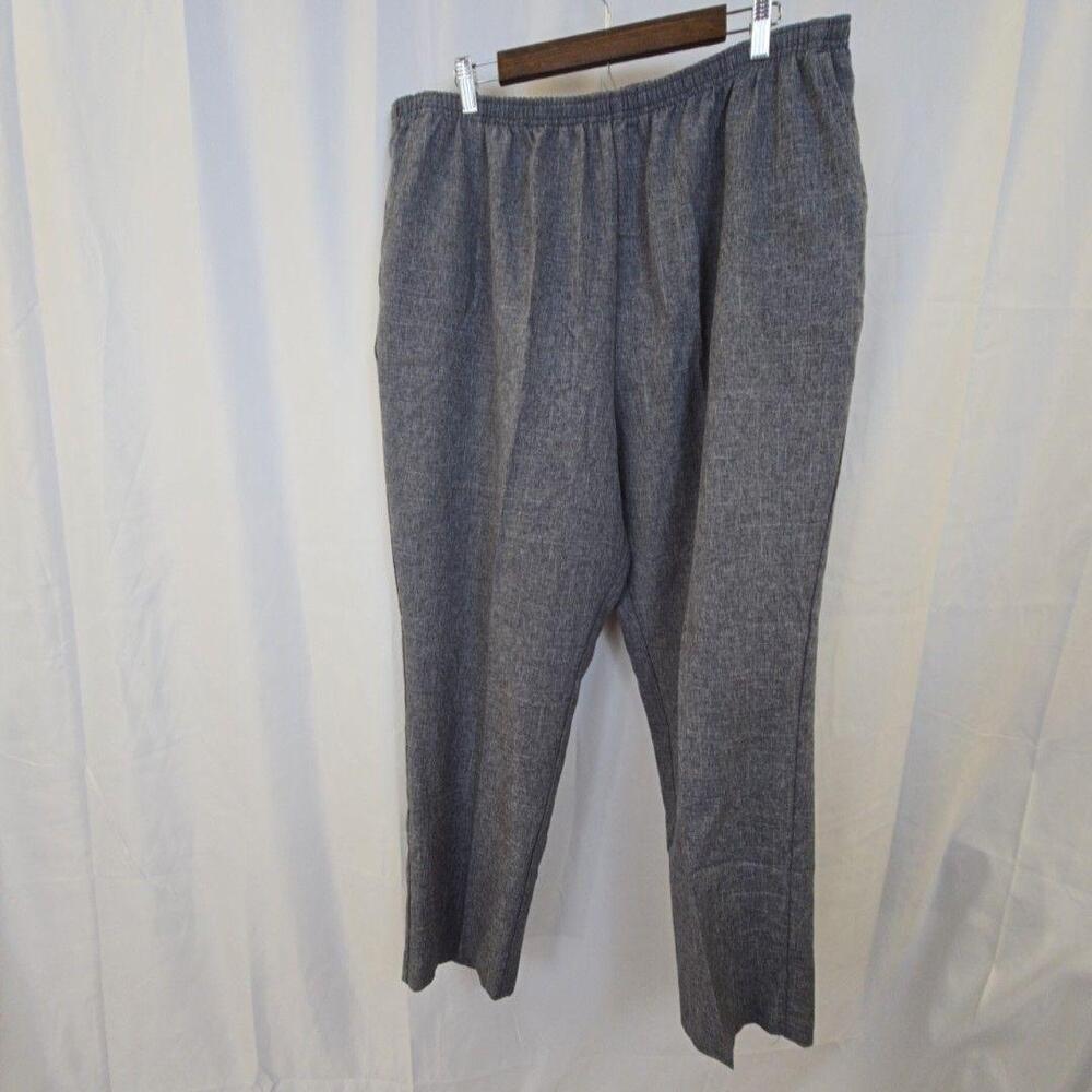 Blair Pants Womens 2X Gray Microfiber Pull On Elastic Waist Casual Pockets